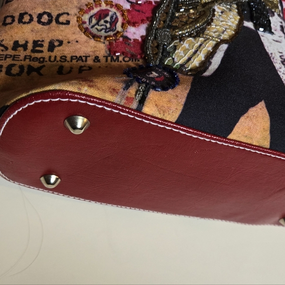 Ashley M ELVIS Presley purse handbag tote style bag double strap Beaded The King - Picture 7 of 11